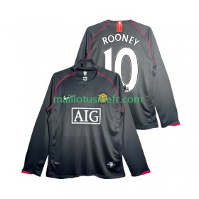Maillot de Foot Manchester United Rooney 10 2007 2008 Extérieur Retro Manches Longues